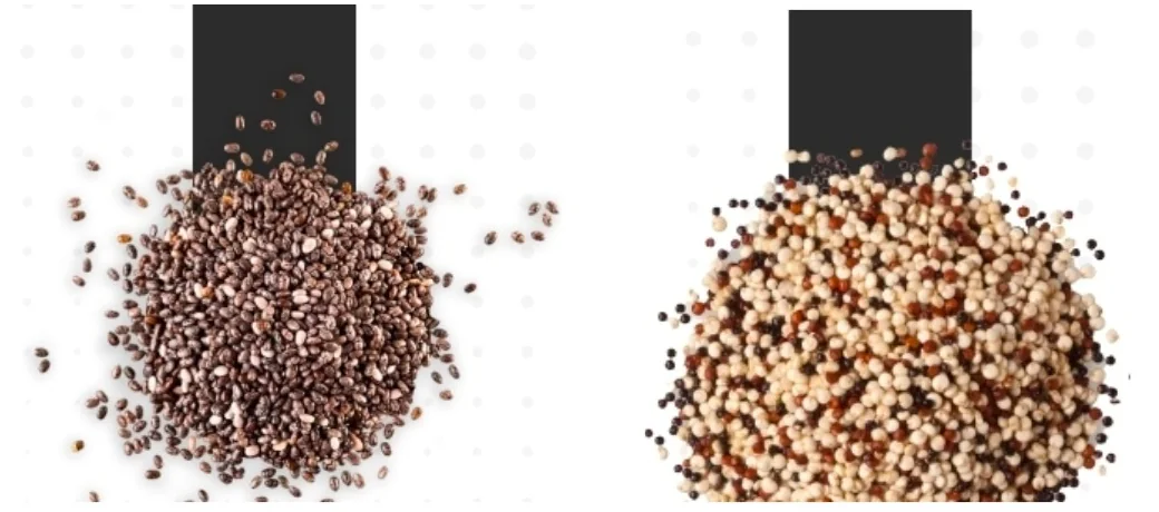 Chia and quinoa seed lots from the agricultural desk